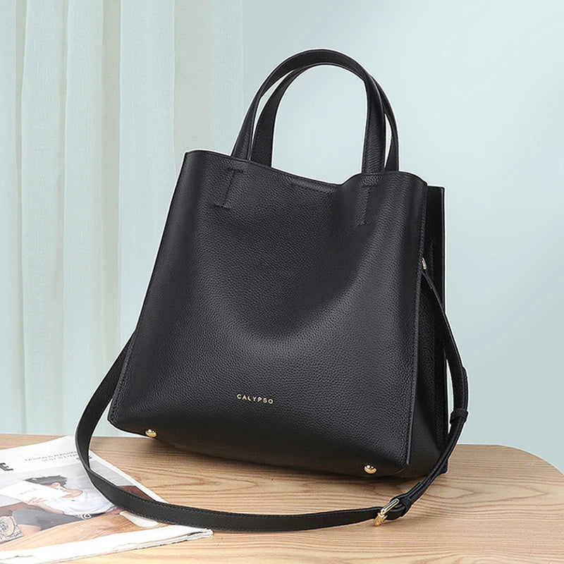 New Genuine Leather Bag Real Cowhide Bag Women's Handbag Luxury Designer Women Leather Handbag Brand Women Bag