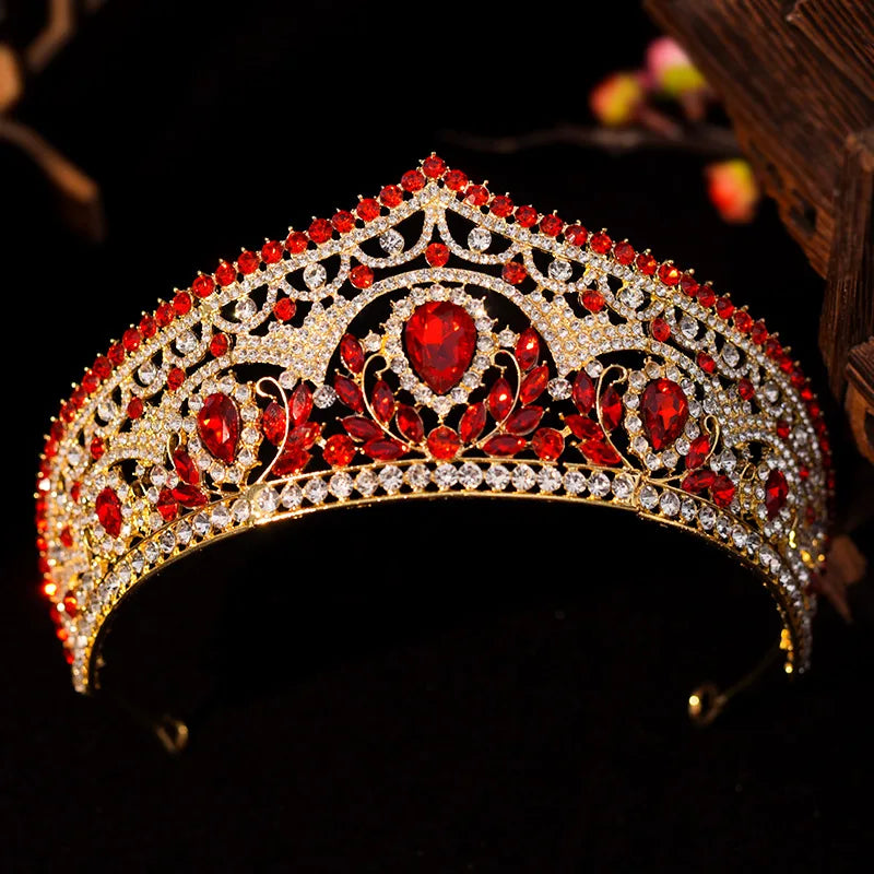 Wedding Crown Gold Silver Color Rhinestone Crystal Diadem Queen Crown Princess Tiaras Bridal Hair Jewelry Party Hair Accessories - EUFASHIONBAGS