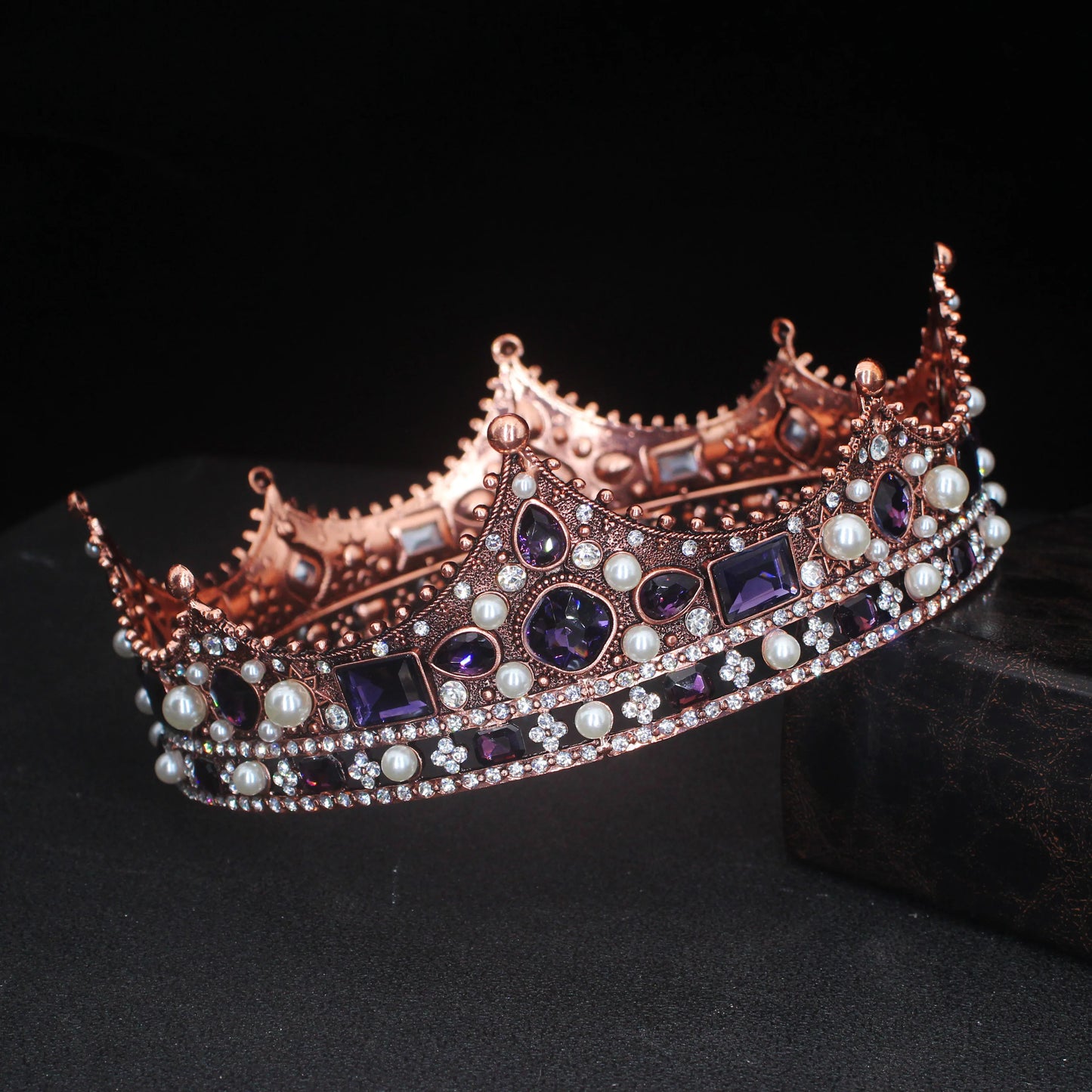 Royal Crowns Queen King Pageant Prom Tiara Diadem Vintage Men Crown Head Jewelry Accessories Hair Ornaments - EUFASHIONBAGS