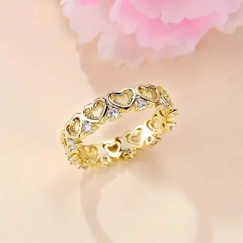 Romantic Heart Finger Rings for Lady Chic Exquisite Love Sweet Engagement Anniversary Jewelry Romantic Trendy Accessories - EUFASHIONBAGS