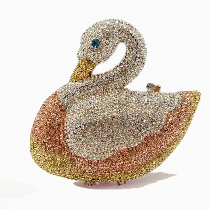 Swan Shaped Diamond Evening Clutch Bags New Rhinestone Day Clutches Metallic Gem Clutch Purses And Handbags Wedding Purse