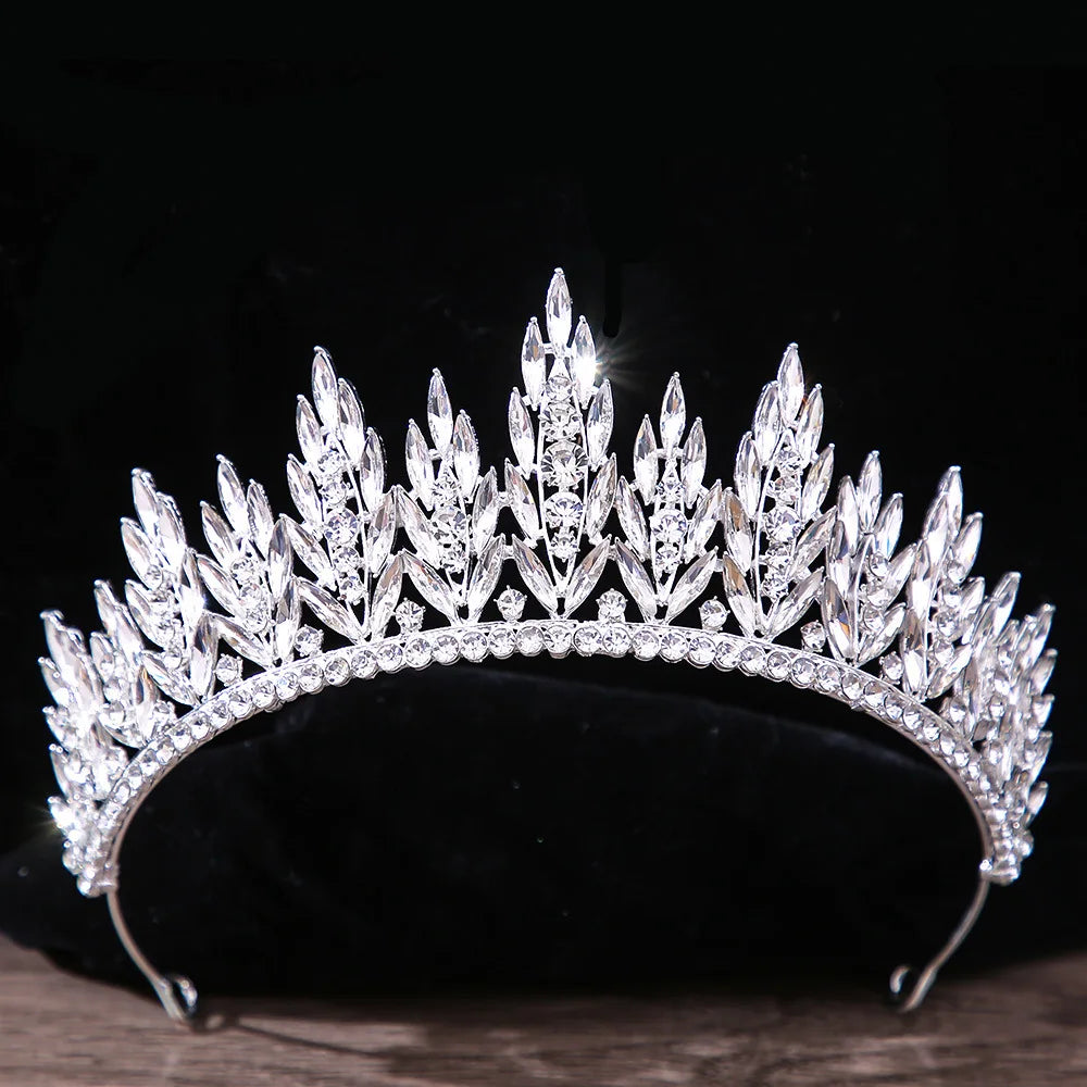 Luxury Diverse Silver Color Crystal Bridal Tiaras Crown Rhinestone Pageant Diadema Collares Headpieces Wedding Hair Accessories - EUFASHIONBAGS