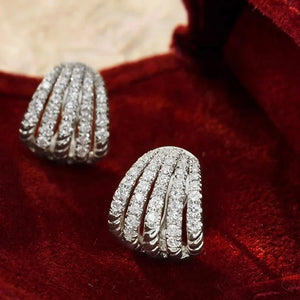 Statement Female Earrings Claw Shaped Cubic Zirconia Hoop Earrings Modern Fashion Women's Accessories New Trendy Jewelry