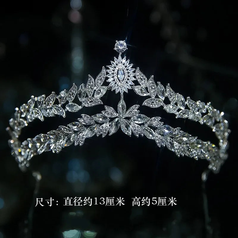 Baroque Luxury Crystal Geometric Bridal Tiaras Crown Hairbands Rhinestone Pageant Diadem Wedding Hair Accessories tiara de noiva - EUFASHIONBAGS