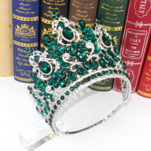 Cargar imagen en el visor de la galería, New Baroque Miss Universe Big Round Crown Luxury High Royal Queen Wedding Crowns Crystal Banquet Tiaras Costume Hair Accessories