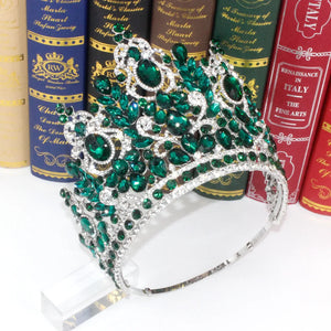 New Baroque Miss Universe Big Round Crown Luxury High Royal Queen Wedding Crowns Crystal Banquet Tiaras Costume Hair Accessories