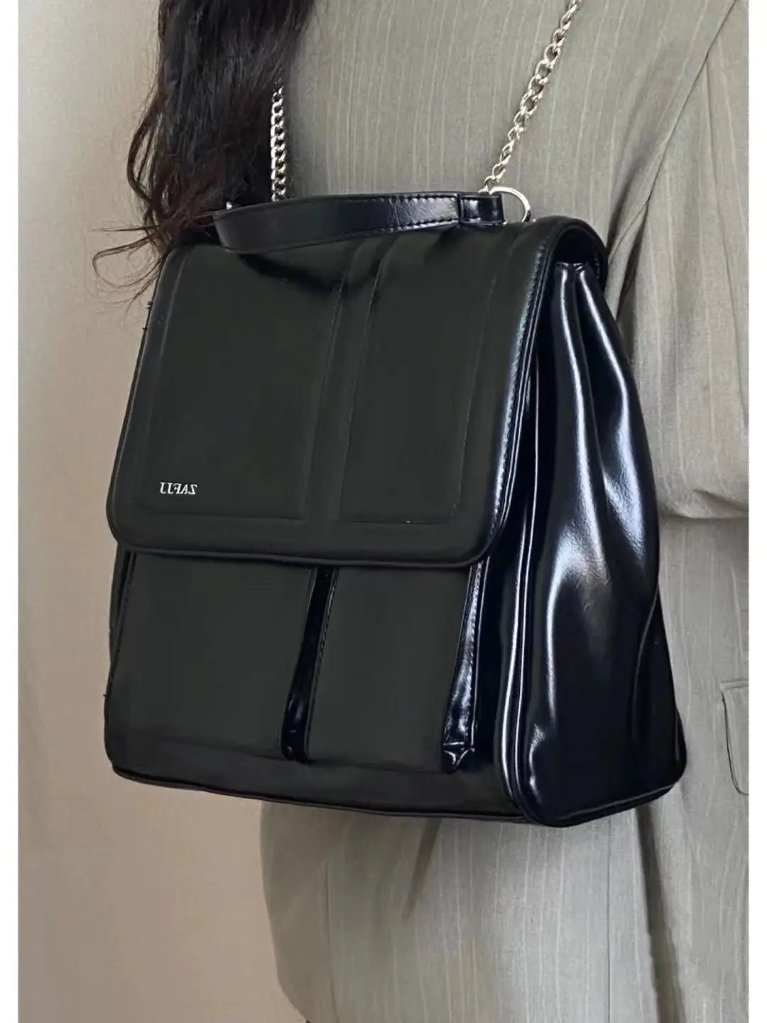 Black Leather Crossbody Bag Women 2023 Large Capacity Y2k Mochila Ladies Vintage Solid Messenger Bag Backpcks Aesthetic