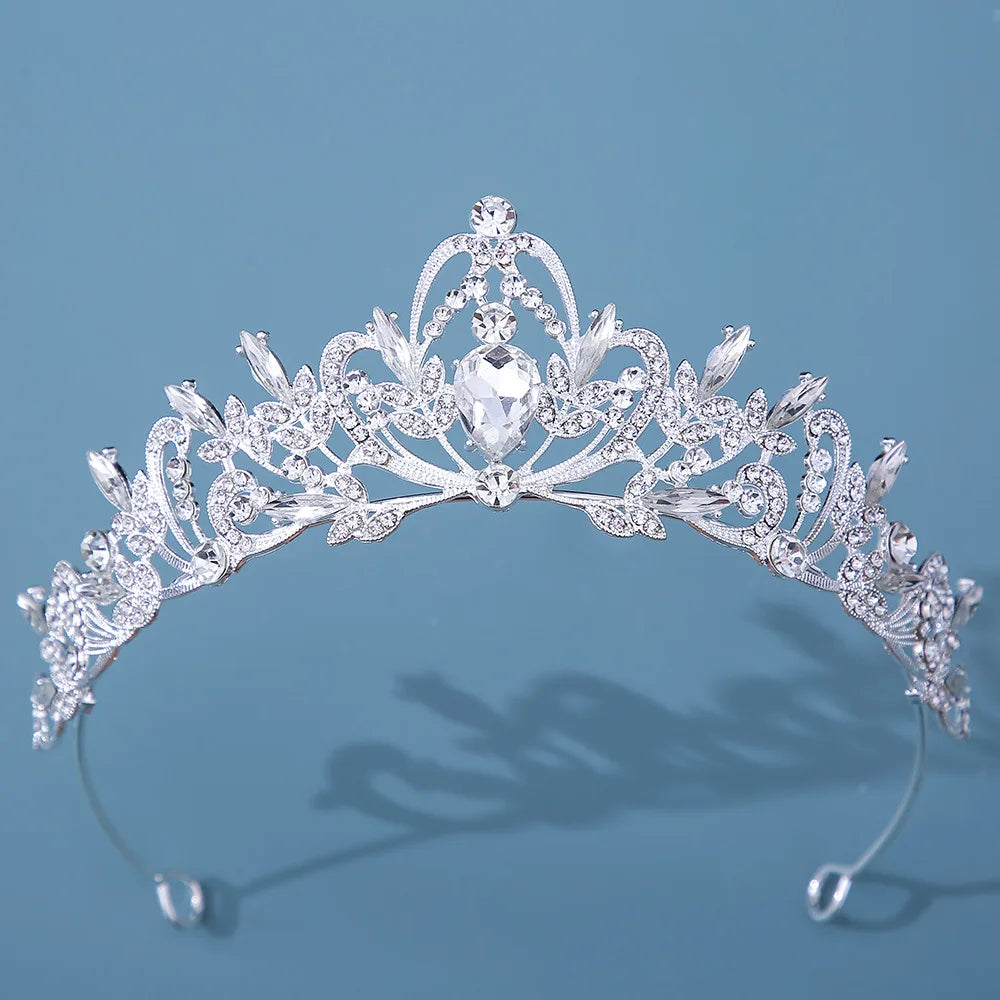 Silver Color Crystal Bridal Tiaras And Crowns Rhinestone Pageant Diadem CZ Headband Wedding Hair Accessories Jewelry Crown Tiara - EUFASHIONBAGS