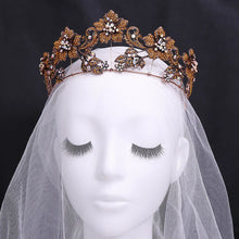 Charger l&#39;image dans la galerie, Baroque Antique Crystal Flower Bridal Tiara Crown Bride Headdress Royal Queen Rhinestone Pageant Diadem Wedding Hair Accessories