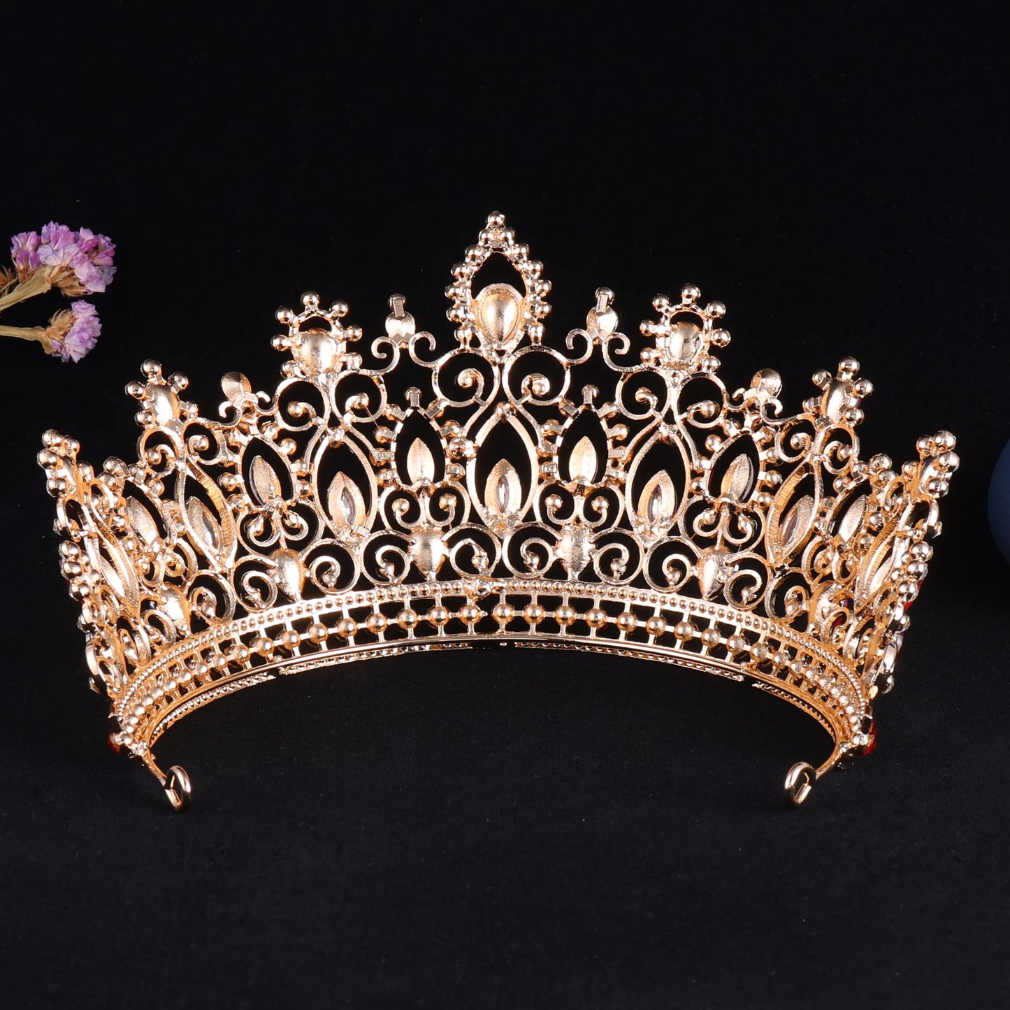 Baroque Royal Queen Crystal Wedding Crown Large Diadem Banquet Tiaras for Party Pageant Diadema Bridal Hair Jewelry Accessories - EUFASHIONBAGS