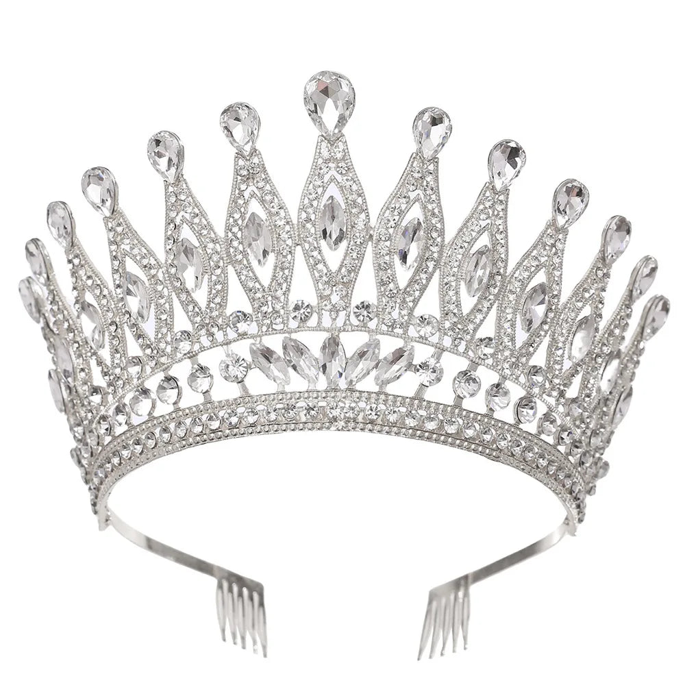 Miss Universe Paraguay Angola Crown With Comb Bridal Tiara Pageant Diadem Bride Headdress Wedding Dress Hair Jewelry Accessories - EUFASHIONBAGS