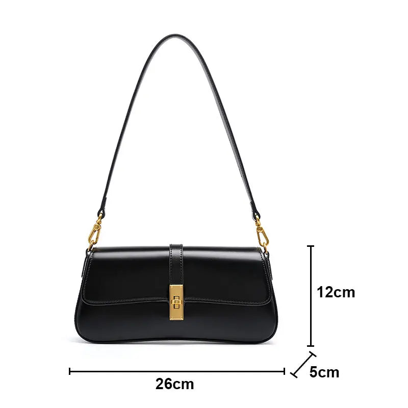 Luxury Designer Women Baguette Bag High Quality Genuine Leather Shoulder Bag Fashion Cowhide Women's Crossbody Bags