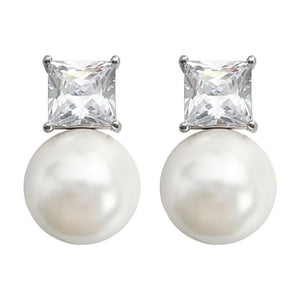 Fashion Princess CZ Imitation Pearl Earrings for Women Temperament Female Ear Accessories Daily Wear Party Modern Jewelry