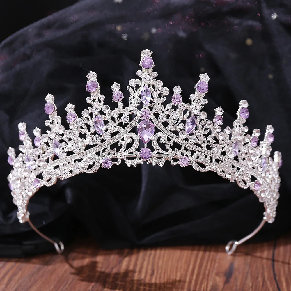 Baroque Retro Rose Gold Color Crystal Bridal Tiaras Crown Rhinestone Pageant Prom Diadem Bride Headband Wedding Hair Accessories - EUFASHIONBAGS