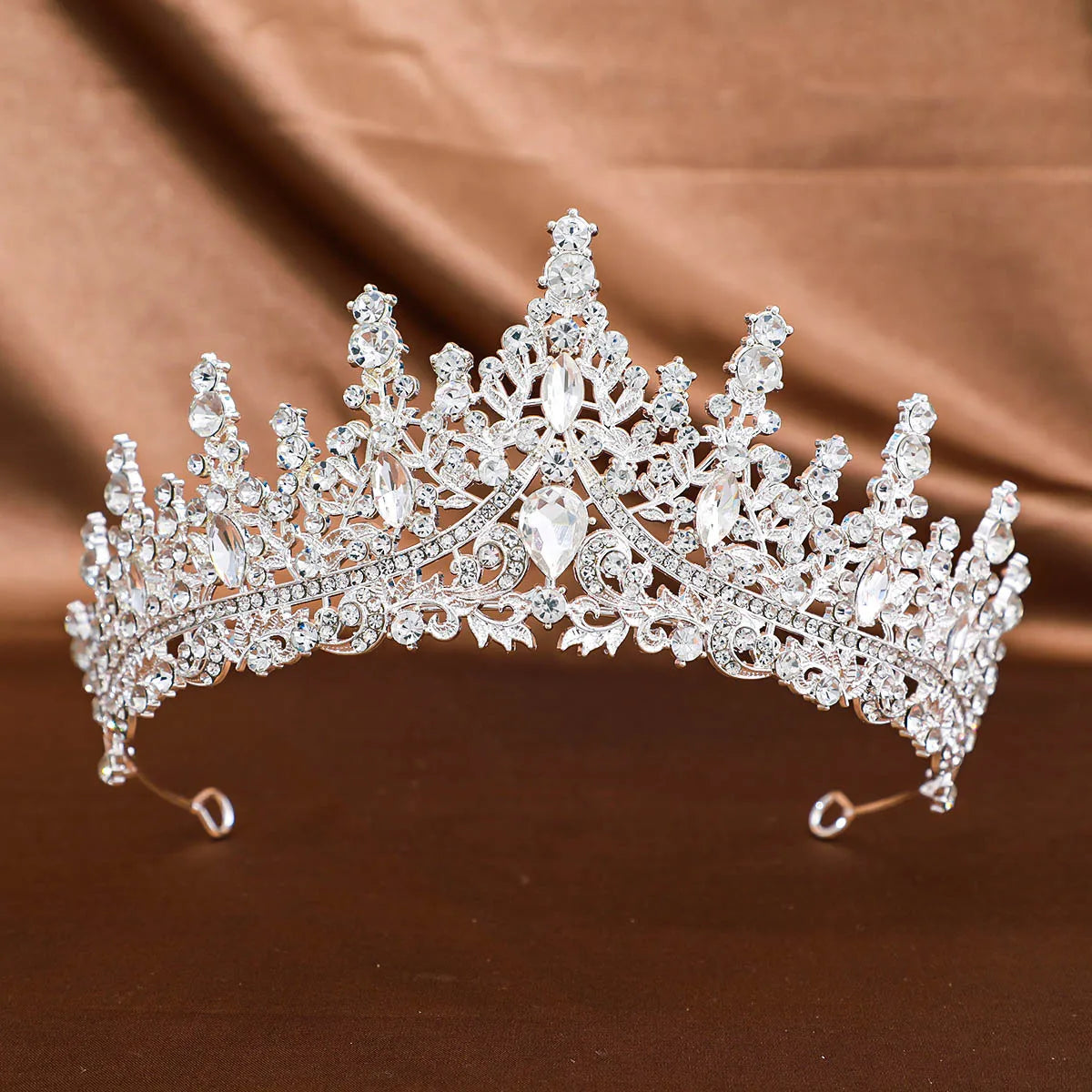 Silver Color Crowns and Tiaras Wedding Hair Accessories For Women Crown For Bridal Crystal Rhinestone Diadema Tiaras Bride Crown