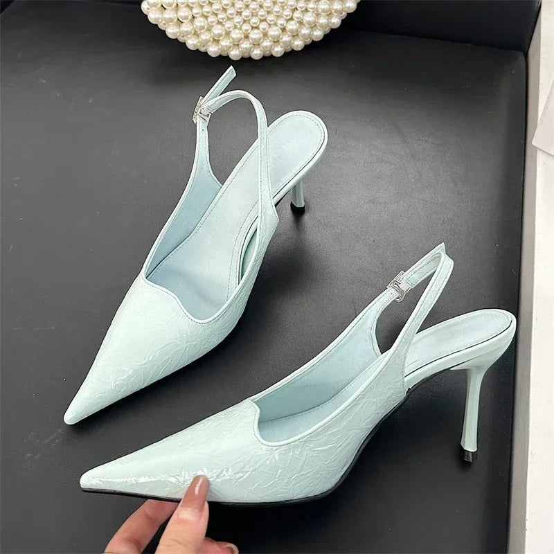 New Fashion Pointed Toe Thin High Heels Women Sexy Slingbacks Office Shoes Women Sandals Women Footwear Zapatos De Mujer