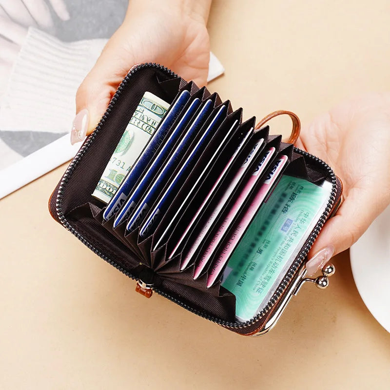 Vintage Women's Wallets Portable Mini Card Holders Coin Small Change Storage Bag Women Zipper Money Clip Girls Handbag