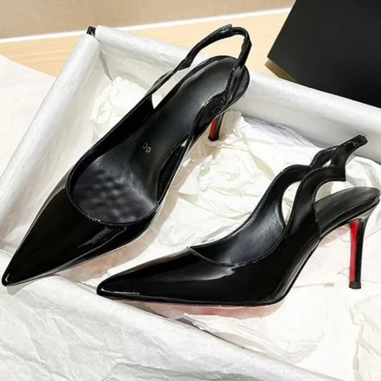 Sexy Pointed Toe Pumps Women Hollow Elegant Thin High Heels Office Shoes Female Brand Classic Designer Slingback Sandals Women