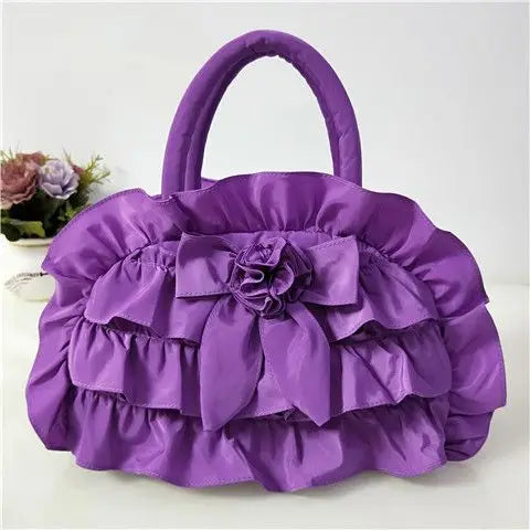 Gothic Purple Y2k Hand Bag Women New Dark Lolita Soft Chic Handle Purse Female Vintage Flower Cute Mini Bag Bolso Mujer - EUFASHIONBAGS