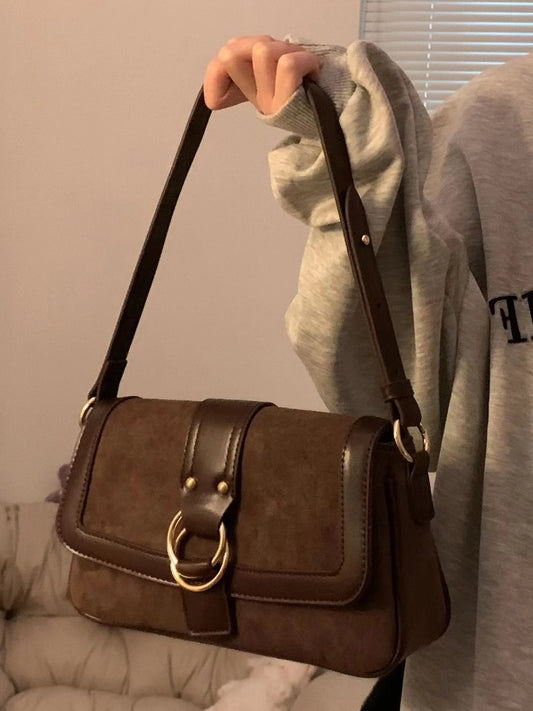 Vintage Brown Handbags Women Spring Casual Designer Luxury Bag Large Harajuku Aesthetic Bolso Mujer