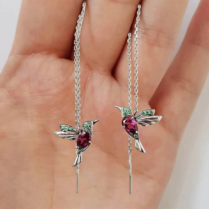 New Fashion Little Bird Drop Long Hanging Earrings for Women Elegant Girl Tassel Earring Stylish Jewelry Personality Gift