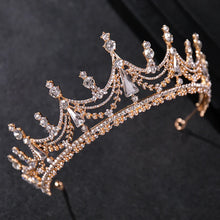 Load image into Gallery viewer, Silver Color Luxury Crystal Tiaras And Crowns Rhinestone Princess Prom Crown Tiara Diadem Headband For Women Bridal Hair Jewelry