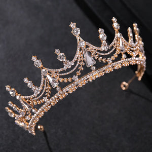 Silver Color Luxury Crystal Tiaras And Crowns Rhinestone Princess Prom Crown Tiara Diadem Headband For Women Bridal Hair Jewelry