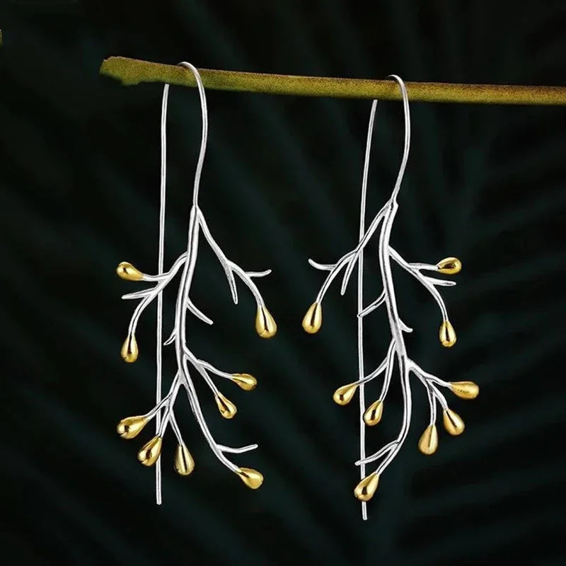 Branch Design Hook Earrings for Women Romantic Dangle Earrings Wedding Party New Fashion Female Jewelry Gift - EUFASHIONBAGS