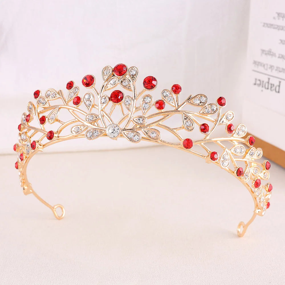 Classic Baroque AB Color Crystal Crown for Women Elegant Delicate Alloy Tiara Hair Band Banquet Party Princess Headdress Jewelry - EUFASHIONBAGS