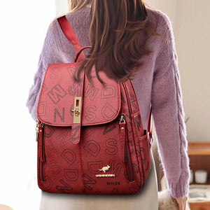 2024 Fashion Luxury Women's Designer Letter Printing Leather Backpacks Large Travel Shoulder Bags Totes School Bag