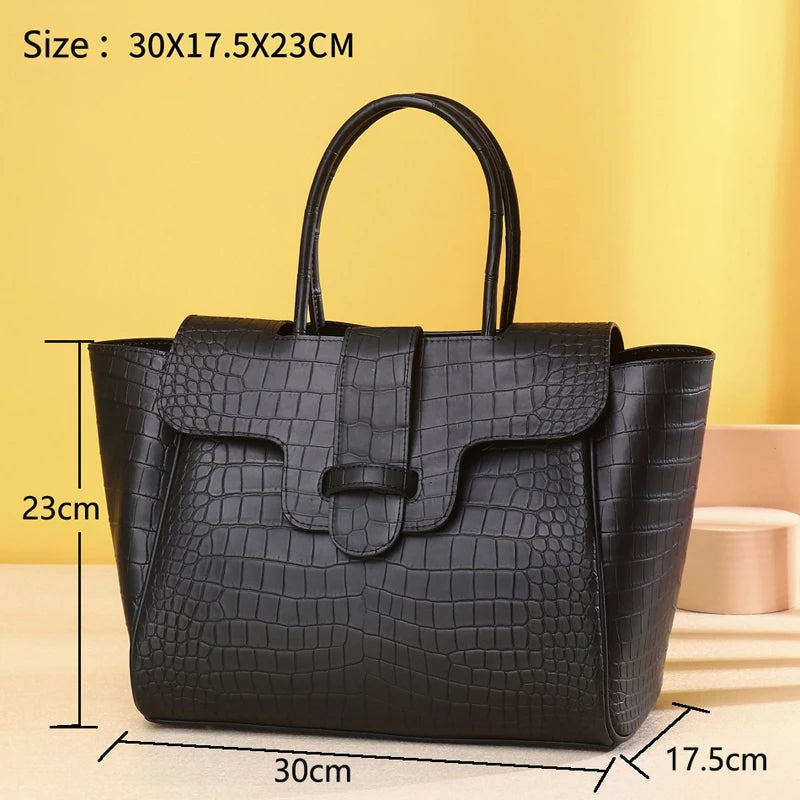 High quality Genuine leather Bags for women Luxury bag Women's handbag Crocodile patterned real cowhide bag - EUFASHIONBAGS