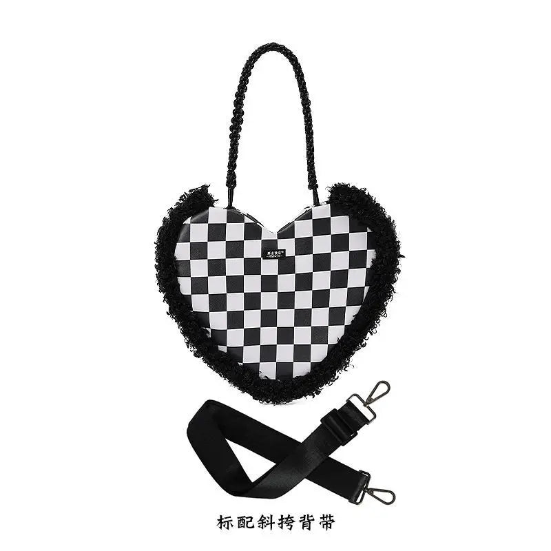 Sweet Cool Y2K Heat Handbag Women Hot Girls Plaid Pattern Bag Ladies Vintage Casual Crossbody Bags Aesthetic - EUFASHIONBAGS