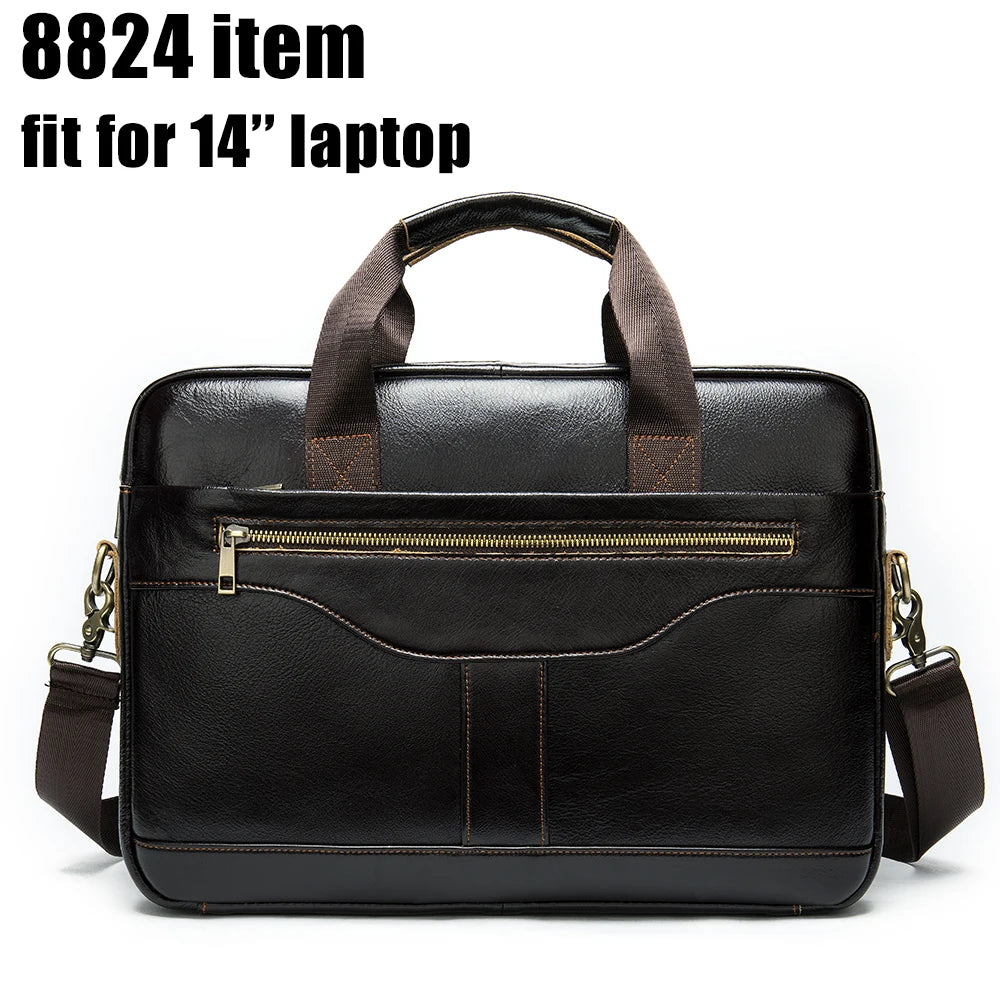 Men's Briefcases Men's Bags Genuine Leather Lawyer/Office Bag Laptop Bag Men's Leather Briefcases Bag for Documents - EUFASHIONBAGS