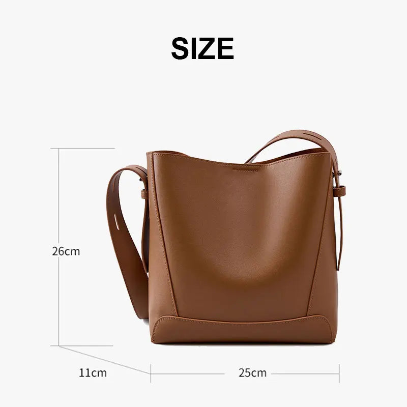 2025 New Women Bucket Bag Fashion Trend Genuine Leather Women's Shoulder Bag Luxury Designer Crossbody Bags Cowhide Handbags