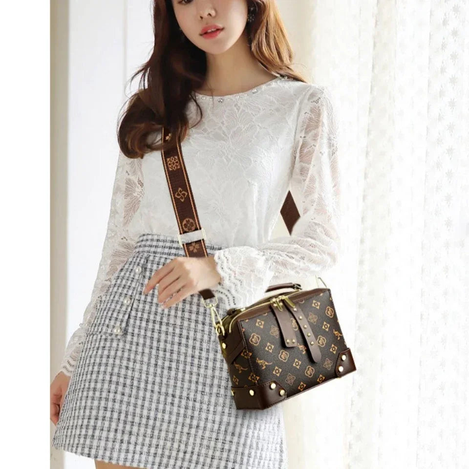 Retro Luxury Women’s Shoulder Bag PU Fashion Mini Boston Style Vintage Elegant Crossbody Handbag - EUFASHIONBAGS