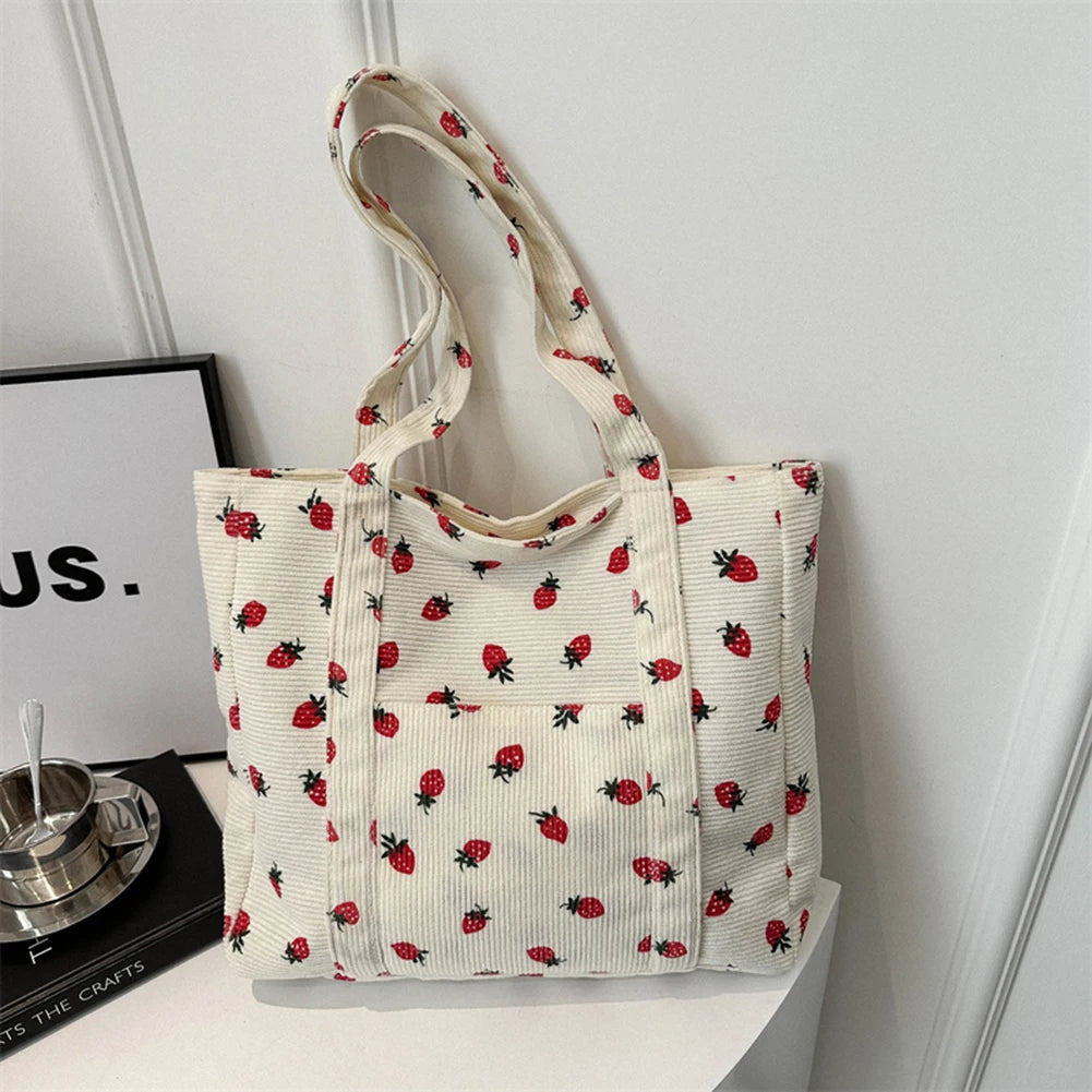 Fashion Luxury Design Handbags for Women Strawberry Shoulder Bags Casual Tote Bags Sweet Large Shopping Bag Women's Tote Bags - EUFASHIONBAGS