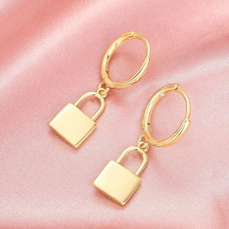 Novel Lock Design Drop Earrings Fashion Gorgeous Y2K Ear Accessories for Women Charming Delicate Engagement Party Jewelry - EUFASHIONBAGS