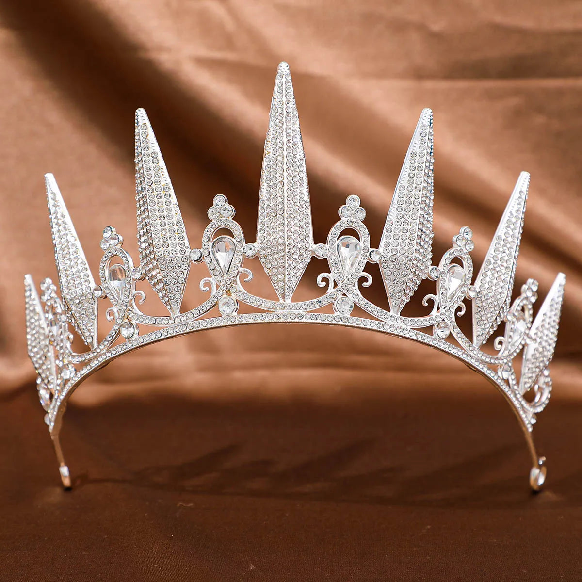 Silver Color Crowns and Tiaras Wedding Hair Accessories For Women Crown For Bridal Crystal Rhinestone Diadema Tiaras Bride Crown