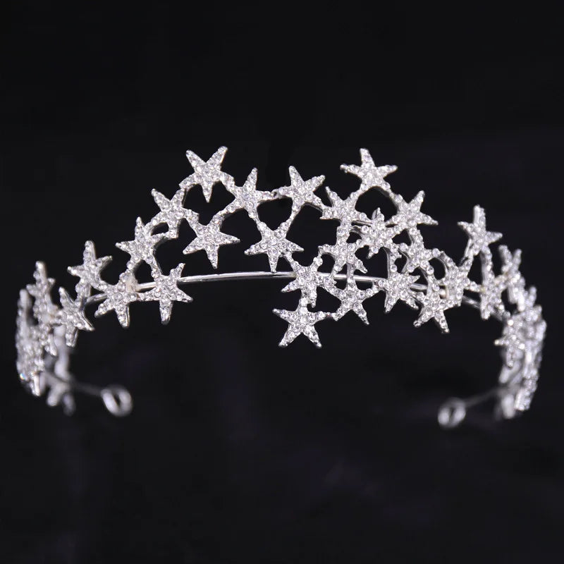 Diverse Silver Color Crystal Pearls Bridal Tiaras Crown Rhinestone Pageant Diadema Collares CZ Headband Wedding Hair Accessories - EUFASHIONBAGS