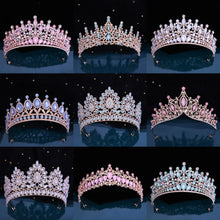 Load image into Gallery viewer, Many Styles Baroque Pink Blue Green White Opal Crystal Bridal Tiaras Crown Gold Color Rhinestone Pageant Diadem Hair Accessories