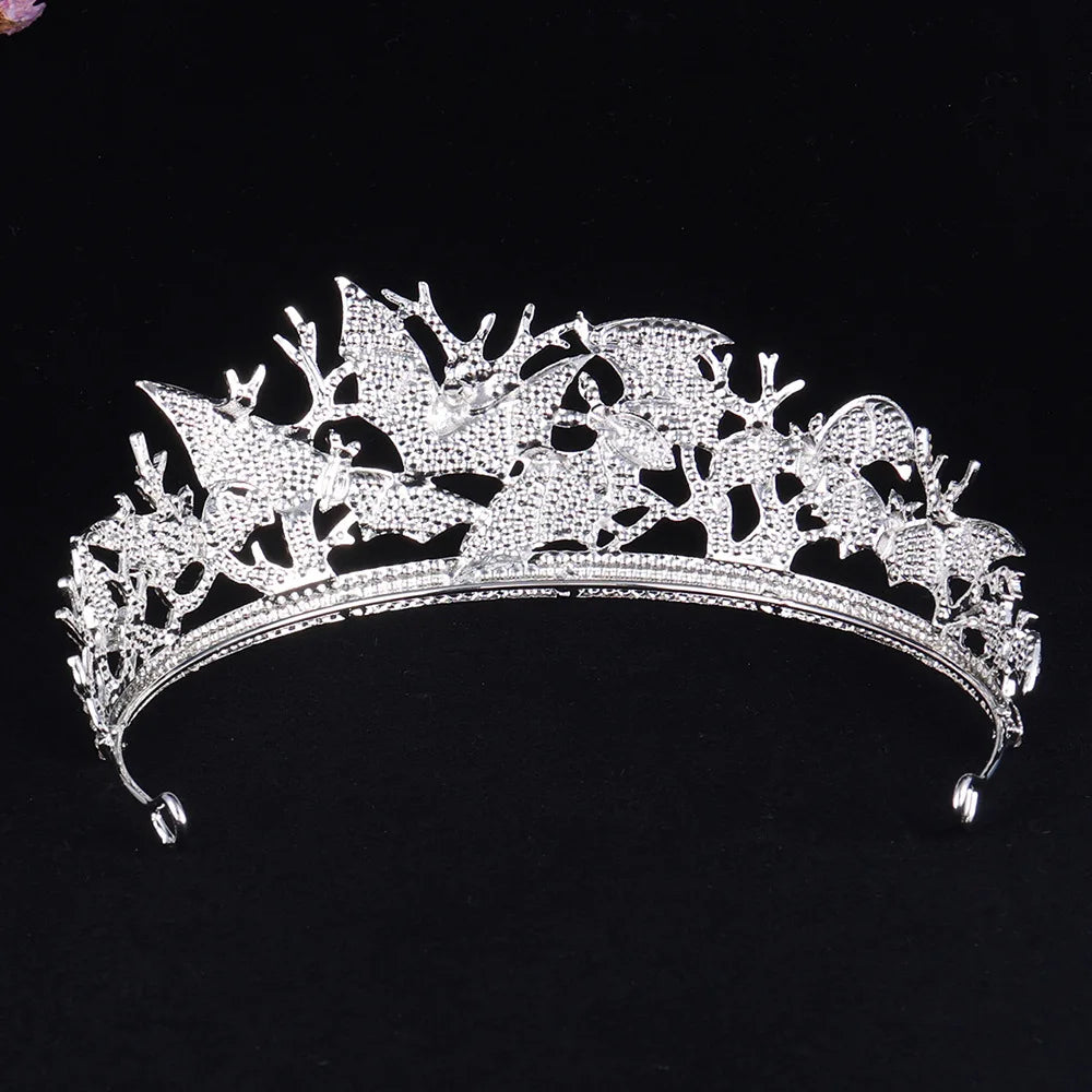 Halloween Bat Vampire Crowns Full Rhinestone Handmade Hairband Headdress for Women Fashion Queen Crown Headpieces Party Jewelry - EUFASHIONBAGS