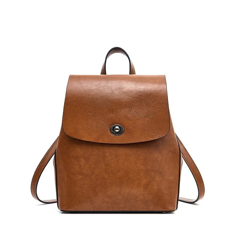 Genuine Leather Women Backpack Large Capacity Fashion Girls Back to School Bag High Quality Cowhide Female Laptop Backpacks