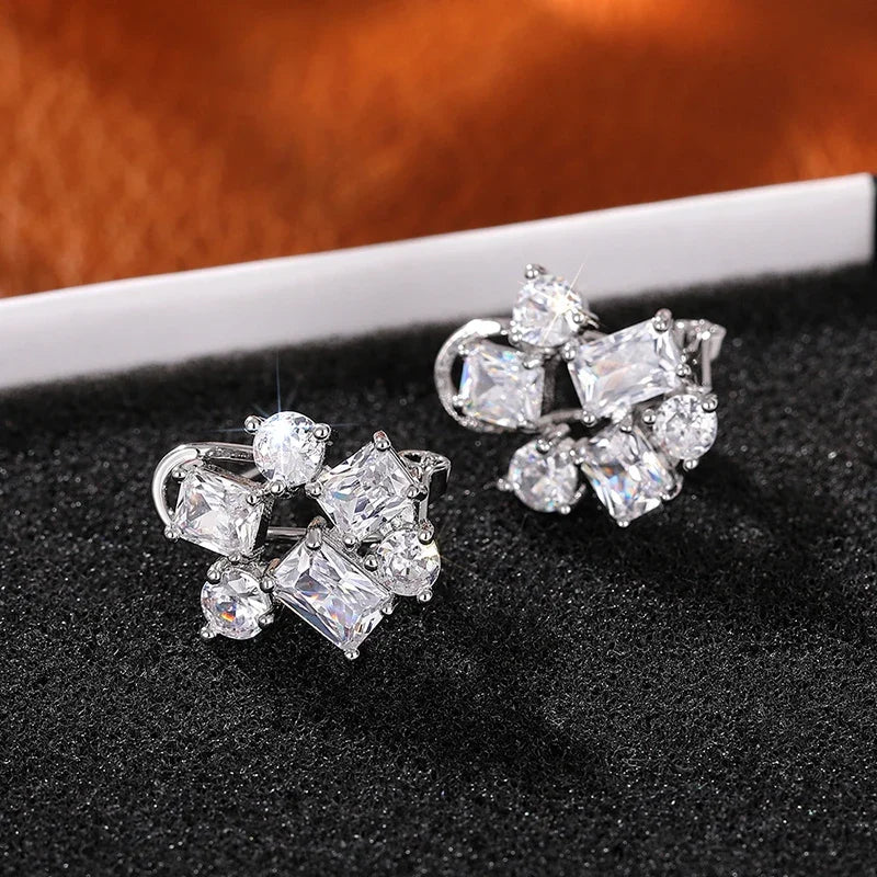 Trendy Geometric Flower Stud Earrings Versatile Attractive Daily Party Jewelry for Women Exquisite Charms Accessories Hot - EUFASHIONBAGS