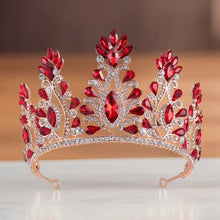 Cargar imagen en el visor de la galería, Baroque Crystal Tiara Crowns For Bridal Girls Women Pageant Prom Diadem Hair Ornaments Headpiece Bride Head Jewelry Accessories