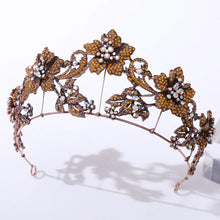 Charger l&#39;image dans la galerie, Baroque Antique Crystal Flower Bridal Tiara Crown Bride Headdress Royal Queen Rhinestone Pageant Diadem Wedding Hair Accessories