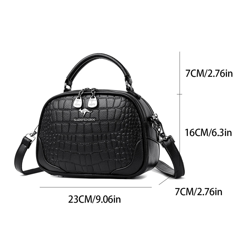 High-quality Leather Women Top-Handle Bags Luxury Crocodile Designer Crossbody Bag Ladies Purses and Handbags Messenger Bags Sac - EUFASHIONBAGS