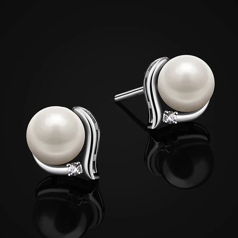 Chic Imitation Pearl Stud Earrings for Women Trendy Elegant Wedding Party Jewelry Simple Stylish Ear Accessory Lady Gift