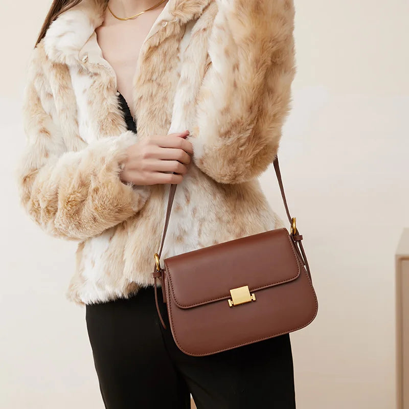 Luxury Designer Women Shoulder Bag 100% Genuine Leather Women's Crossbody Bag High Quality Cowhide Square Bags