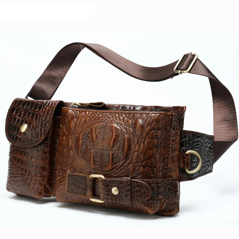 Men's Bag Belt Leather Banana Bag Man Belt Male Shoulder Bag Man Belt Pouch Thigh Bags for Man Man's Waist Bag - EUFASHIONBAGS