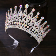 Cargar imagen en el visor de la galería, Baroque Miss Universe Queen Large Crystal AB Tiaras Crown For Bridal Women Wedding Diadem Comb Princess Party Hair Dress Jewelry